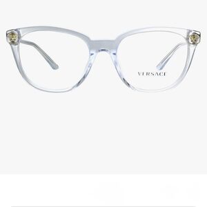 Versace Clear Glasses with Gold Accents